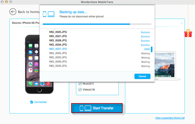 Transfer Files from iPad to Mac Using MobileTrans - Transferring Files