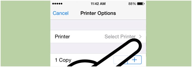 connect iphone to wireless printer-select the printer on the iPhone