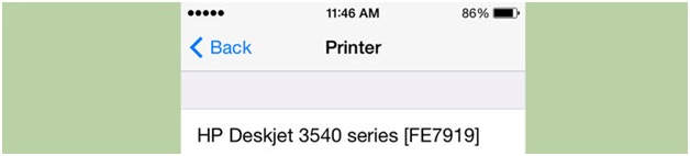 connect iphone to wireless printer-pop up the name of the printer