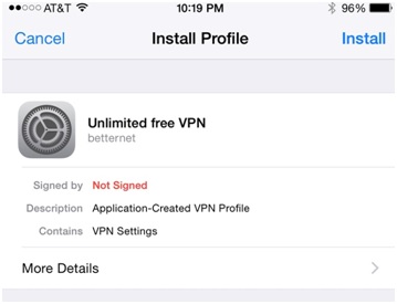 Tips for VPN connection on iPhone- install VPN profile
