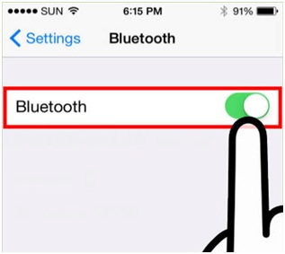 Connect Bluetooth to iPhone - Turn on Bluetooth