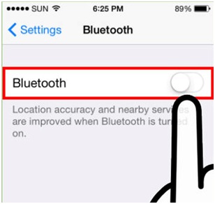 Connect Bluetooth to iPhone - Check the iPhone