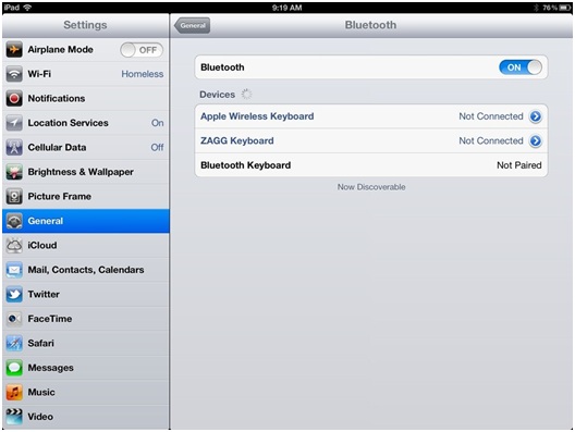 Connect Bluetooth to iPhone - Find iPhone on iPad