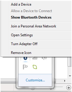 Connect Bluetooth to iPhone - Click Bluetooth icon