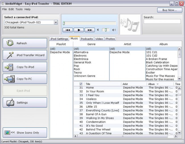 igadget alternatives - MediaWidget Easy iPod Transfer