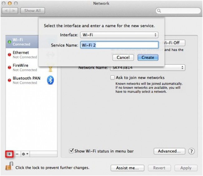 connect iPhone to Mac - add a Wi-Fi connection