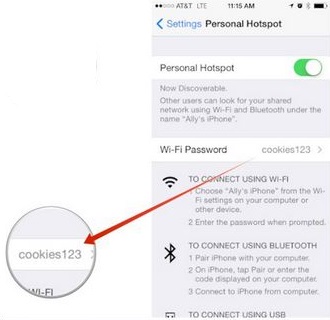 tether an ipad to an iphone-set a password