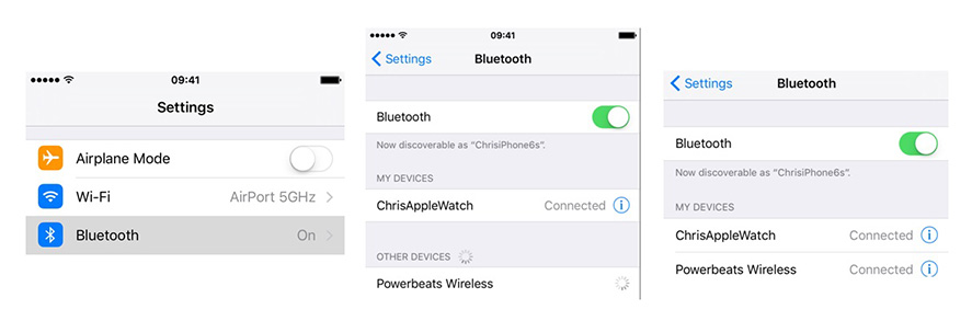 connect iPhone to iPad-setting bluetooth