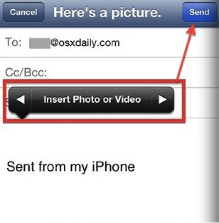 Transférer des photos d'iPad vers iPhone - en utilisant le courrier électronique