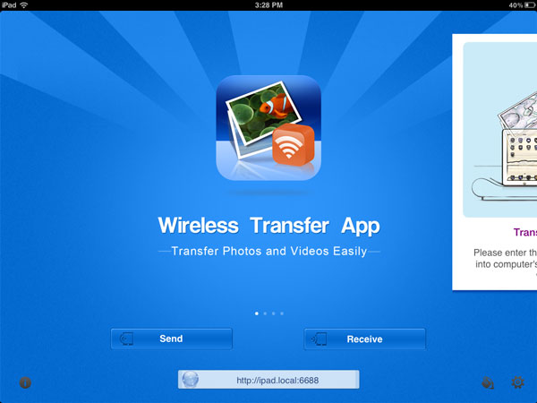 Transfer Photos from iPad to iPhone - using mobile app step 2