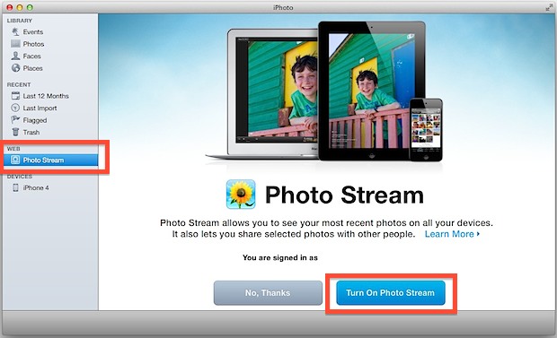 Transférer des photos d'iPad vers iPhone - en utilisant Photo Stream