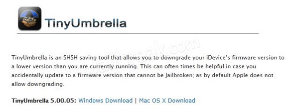 Downgrade iOS - Baixar Tiny Umbrella