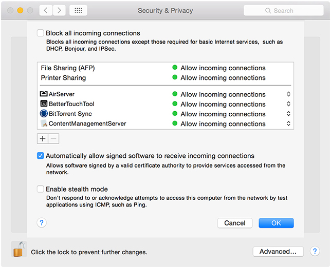 Hoe gebruik je AirDrop tussen je Mac en je iPhone - Firewall problemen.