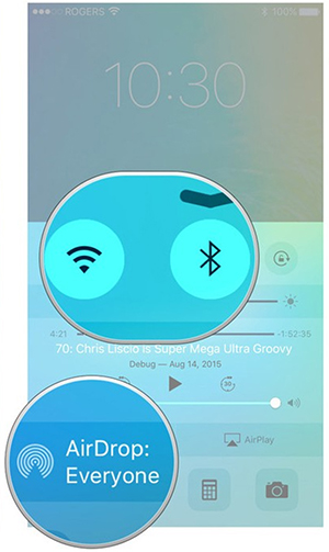 AirDrop iPhone naar Mac - Klik op het icoon.