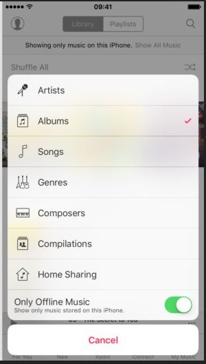 Verwijder muziek van je iPhone - alleen offline muziek