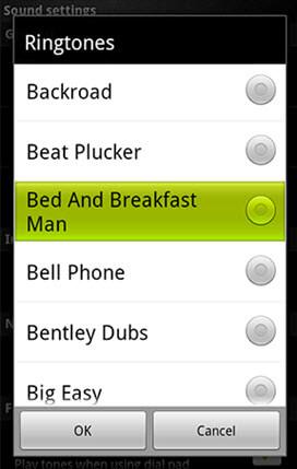 change ringtones on android