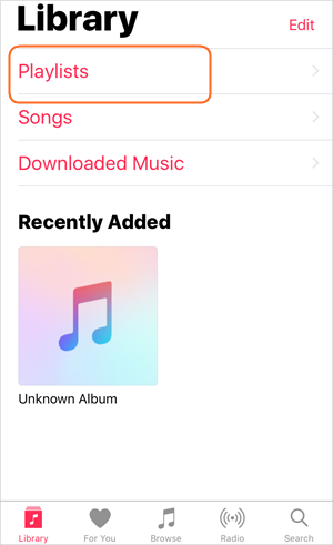 Create Playlist on iPhone - Start Music App
