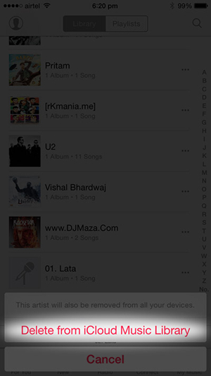 Verwijder muziek van je iPhone met Apple Music - verwijderen uit de iCloud muziek bibliotheek.