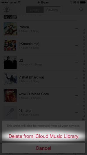 Excluir música do iPhone - Excluir da biblioteca de música do iCloud