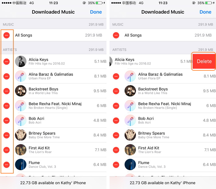 Delete Music from iOS 10 on Apple Devices