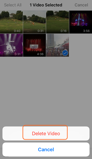 Excluir vídeos do iPhone - Excluir vídeo