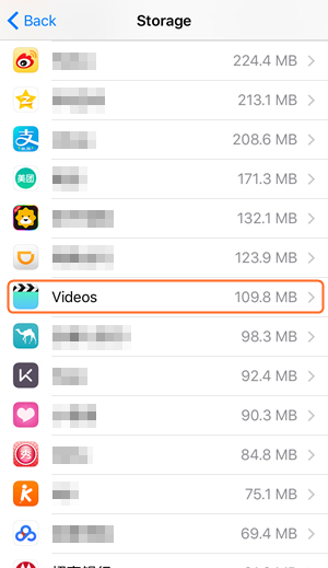 Delete Videos from iPhone - Choose Videos