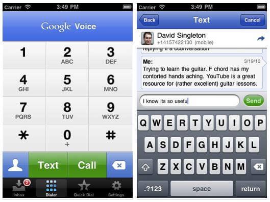 google voice on iphone