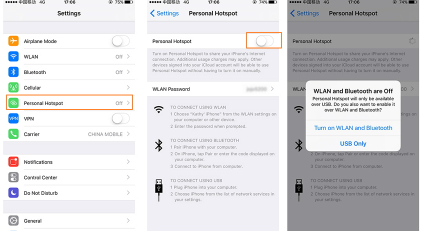 Como encontrar hotspot no iphone