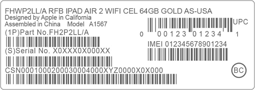 find iphone serial number-on Receipt