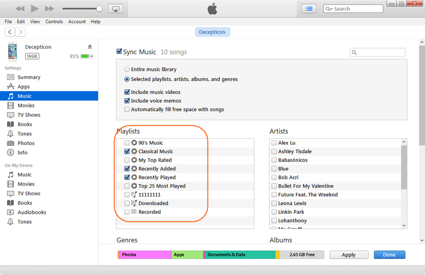 Criar lista de reprodução no iPhone - Sincronizar lista de reprodução para iPhone