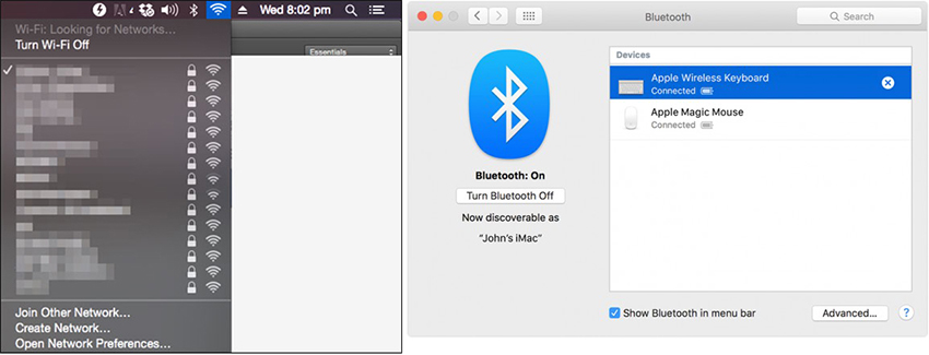 AirDrop iPhone para Mac - Bluetooth ativo