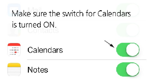 Sincronizar Calendário do iPhone - Assinale o Calendário do Gmail nas Definições