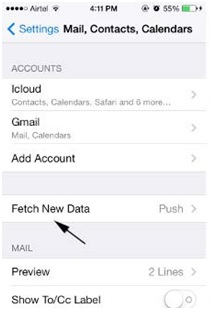 Sincronizar Calendário do iPhone - Buscar Novos Dados