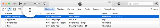 Sincronice Música al iPhone - haga clic en el icono iPhone