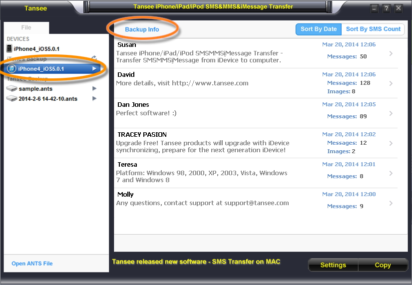 tansee iphone transfer sms for mac free