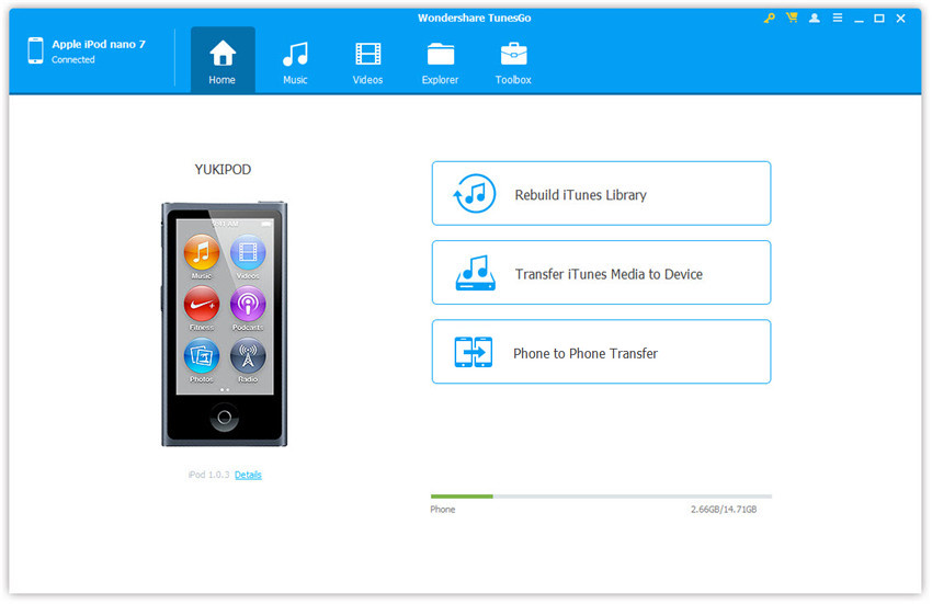 Top 4 iPod Transfer tools-Wondershare TunesGo
