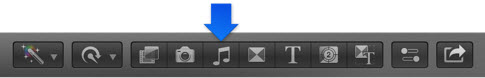 How to Import Music from iTunes into Final Cut Pro-Music and Sound button