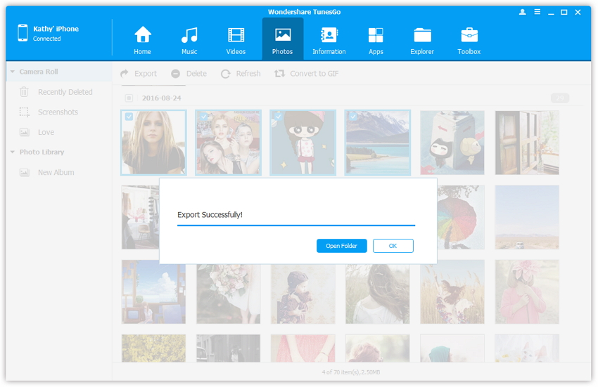 Transfer Photos from iPhone Using TunesGo