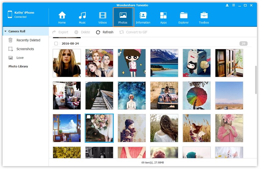 Manage Photos on iPhone with TunesGo