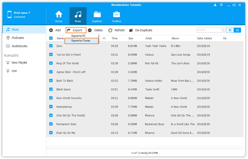 ios transfer - Sync iPod with TunesGo