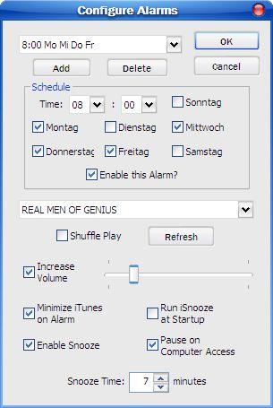 windows start itunes alarm