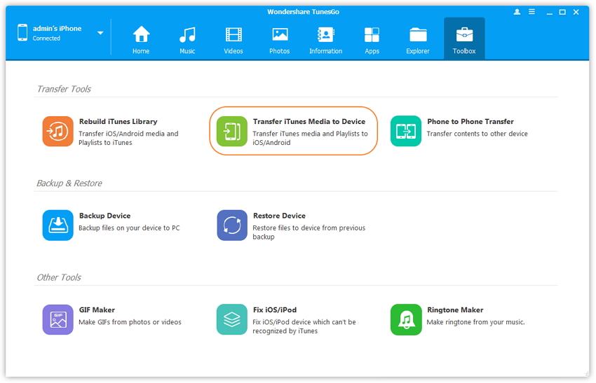 ios transfer - Sync iPod with TunesGo