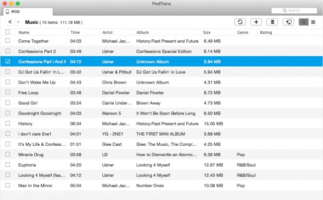 Top 5 iPod rip tools for Mac-PodTrans - iPod Music Ripper