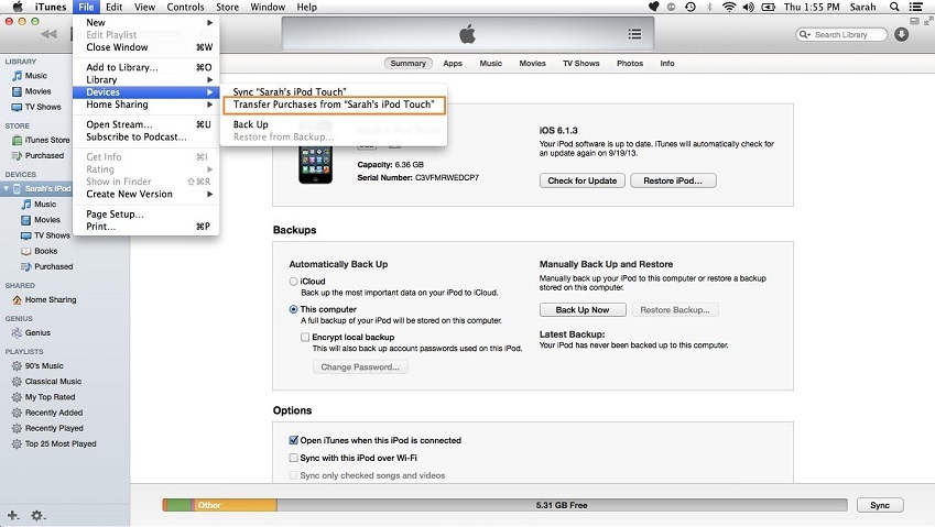 Sync music from ipod to itunes-transfer iTunes purchases