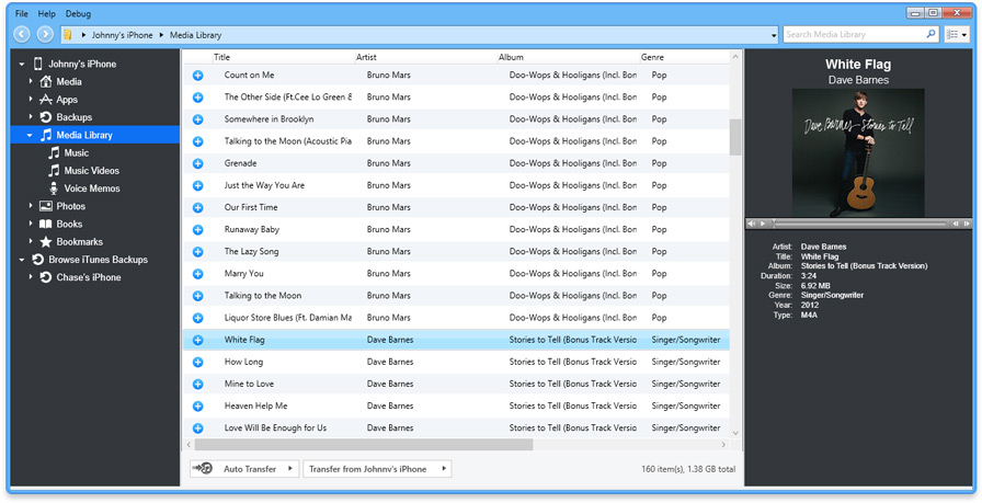 How to transfer files form ipod to itunes-select the songs