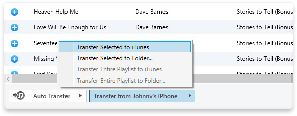 How to transfer files form ipod to itunes-Transfer Selected to iTunes