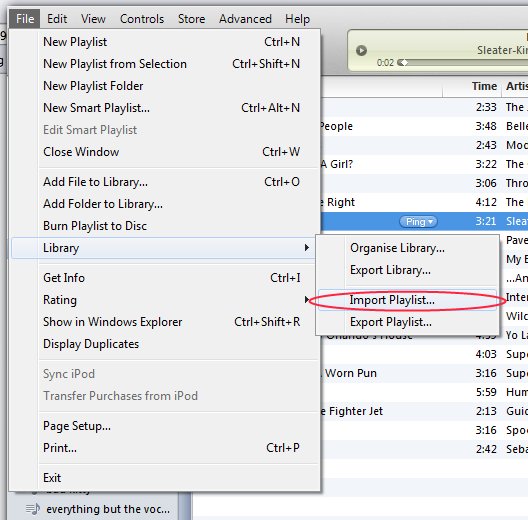 Trasferire musica da iTunes da PC a Mac-importazione playlist