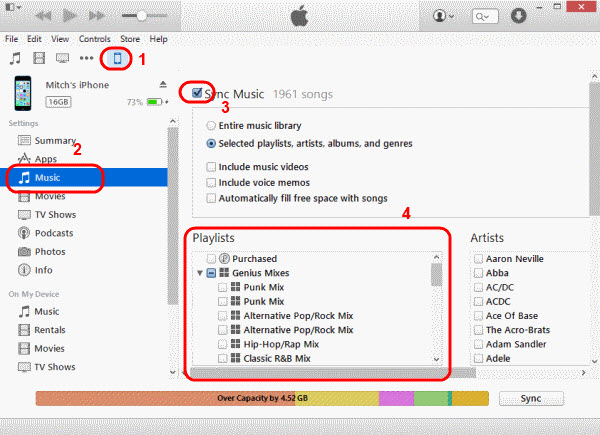 Wie man Playlisten von iTunes auf das iPhone überträgt