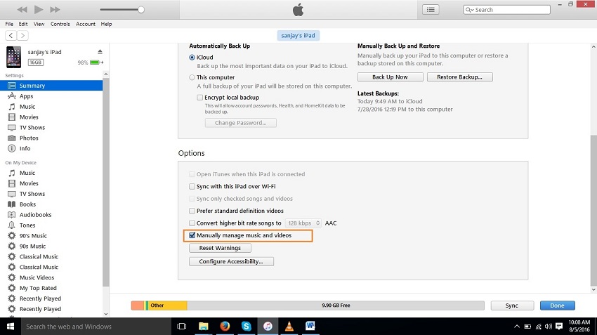 How to transfer songs from itunes to ipad-Manually manage music and videos
