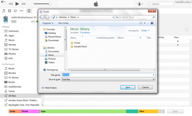 Transfer Music from iPod to Mac with iTunes-step 4